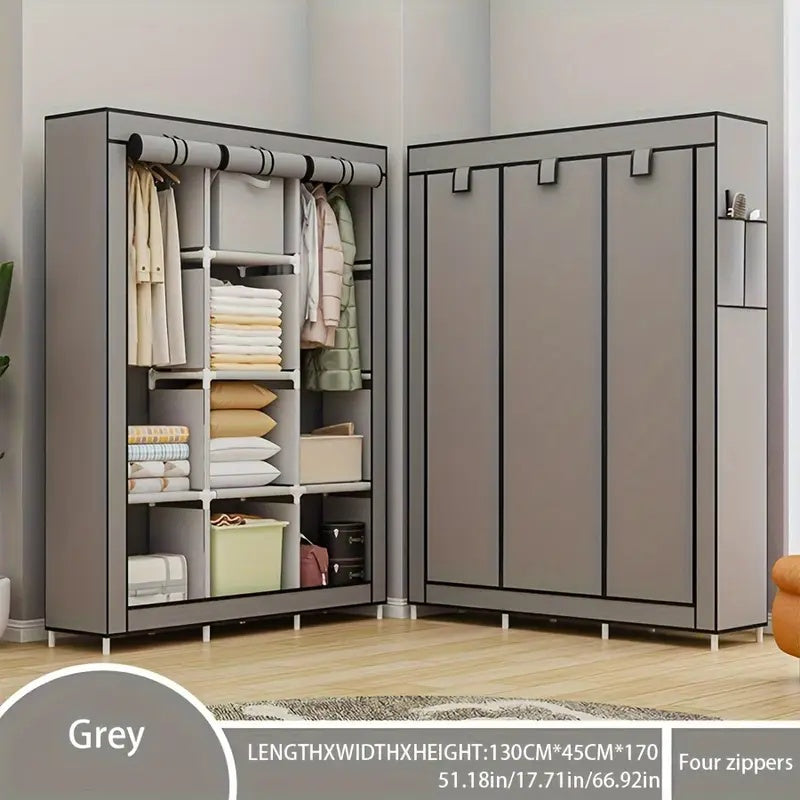 Modern 129.54 Cm Wide By 170.18 Cm Tall Wardrobe Featuring Adjustable Shelves Easy Assembly And Multi Purpose Storage Organizer For Bedroom And Home