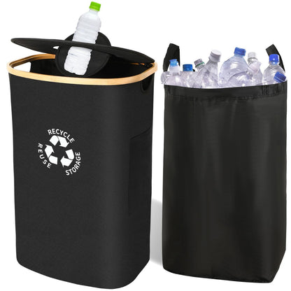 Contenedor para botellas con tapa, contenedor para reciclaje de botellas, gran capacidad, para cocina, 442-6786-MG