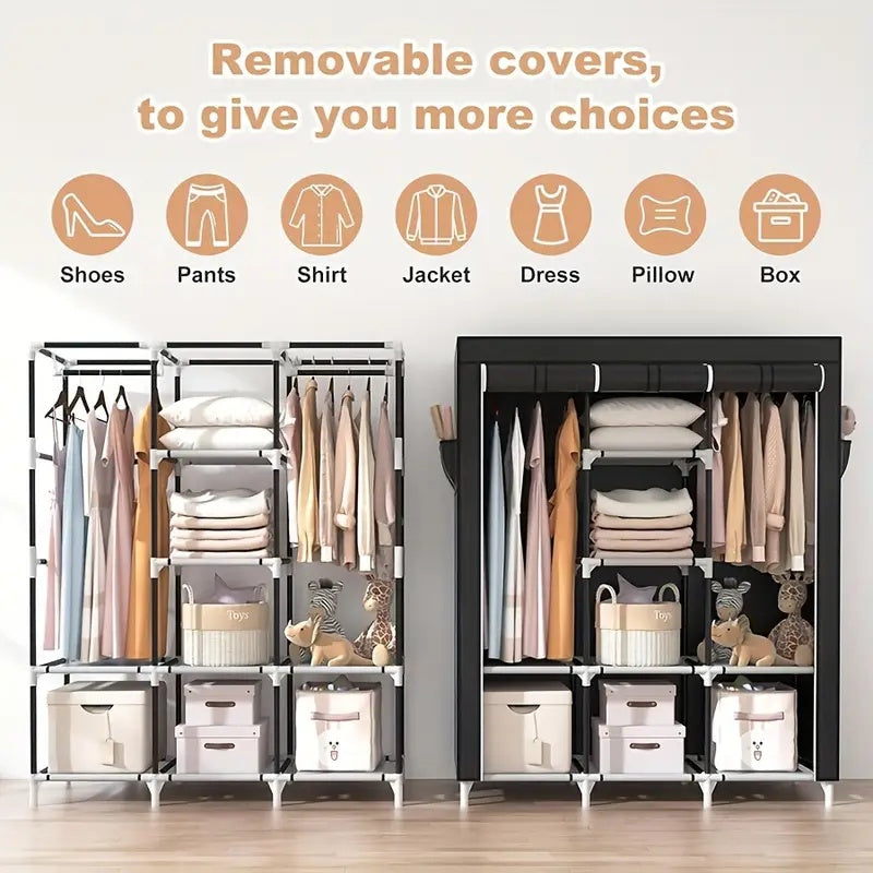 Modern 129.54 Cm Wide By 170.18 Cm Tall Wardrobe Featuring Adjustable Shelves Easy Assembly And Multi Purpose Storage Organizer For Bedroom And Home